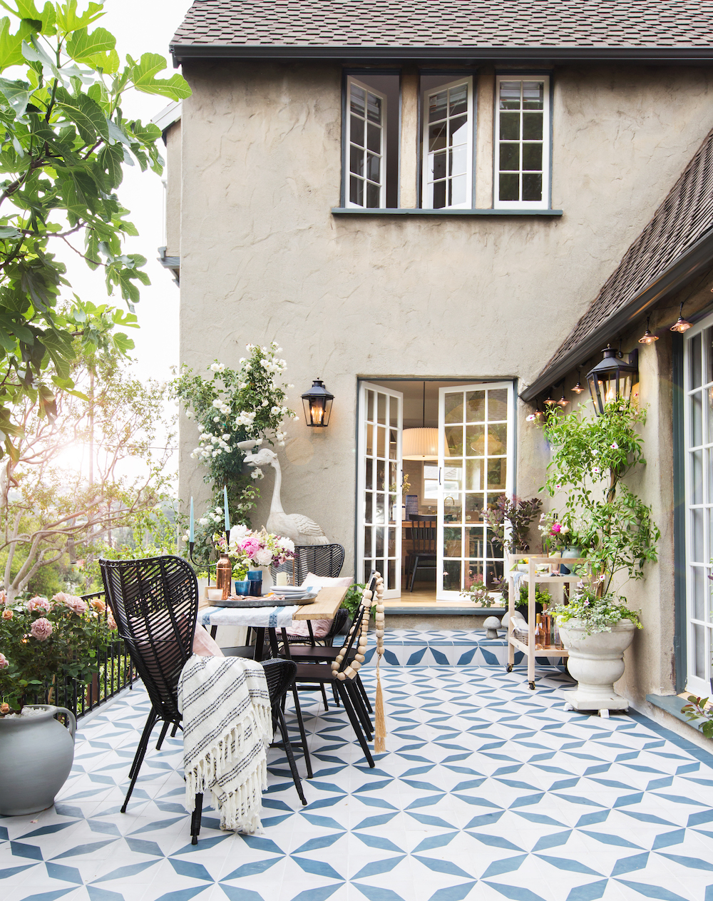 tiled outdoor patio