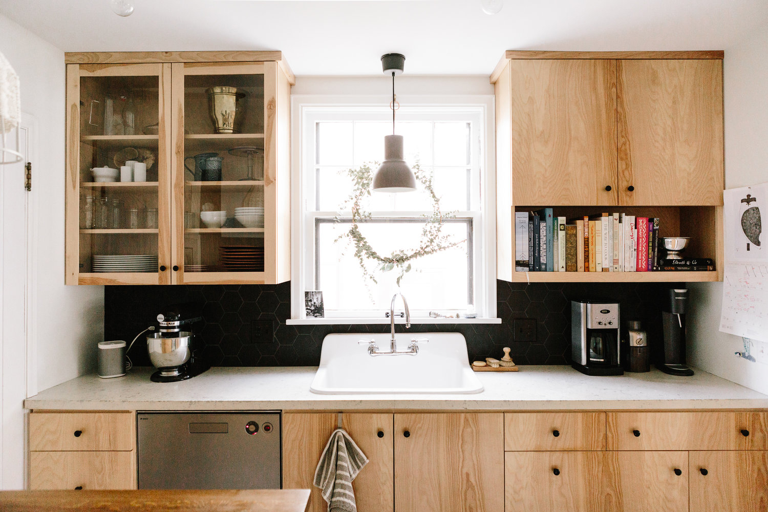 Kitchen with wooden cabinets