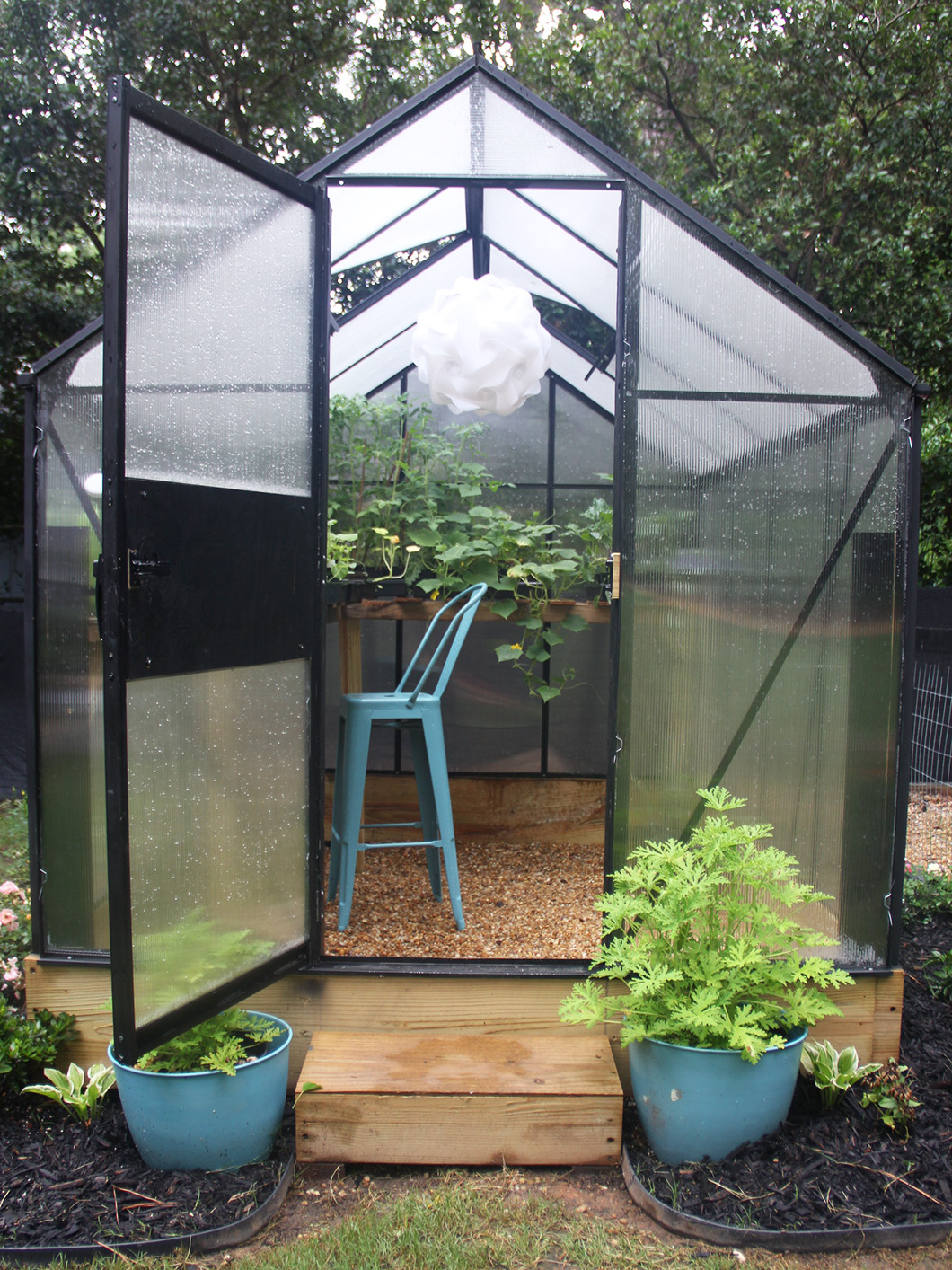 greenhouse with door