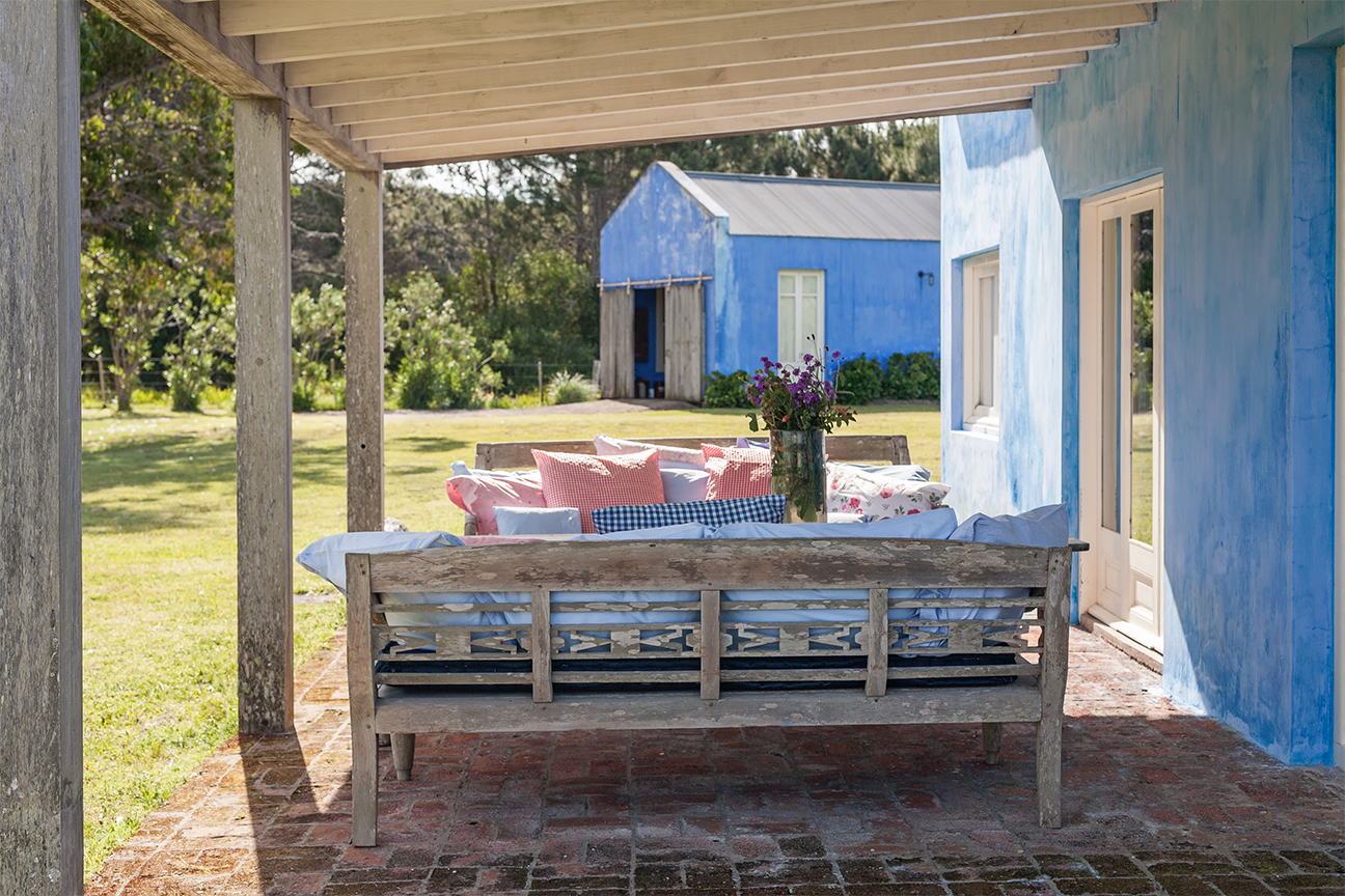 back patio blue home