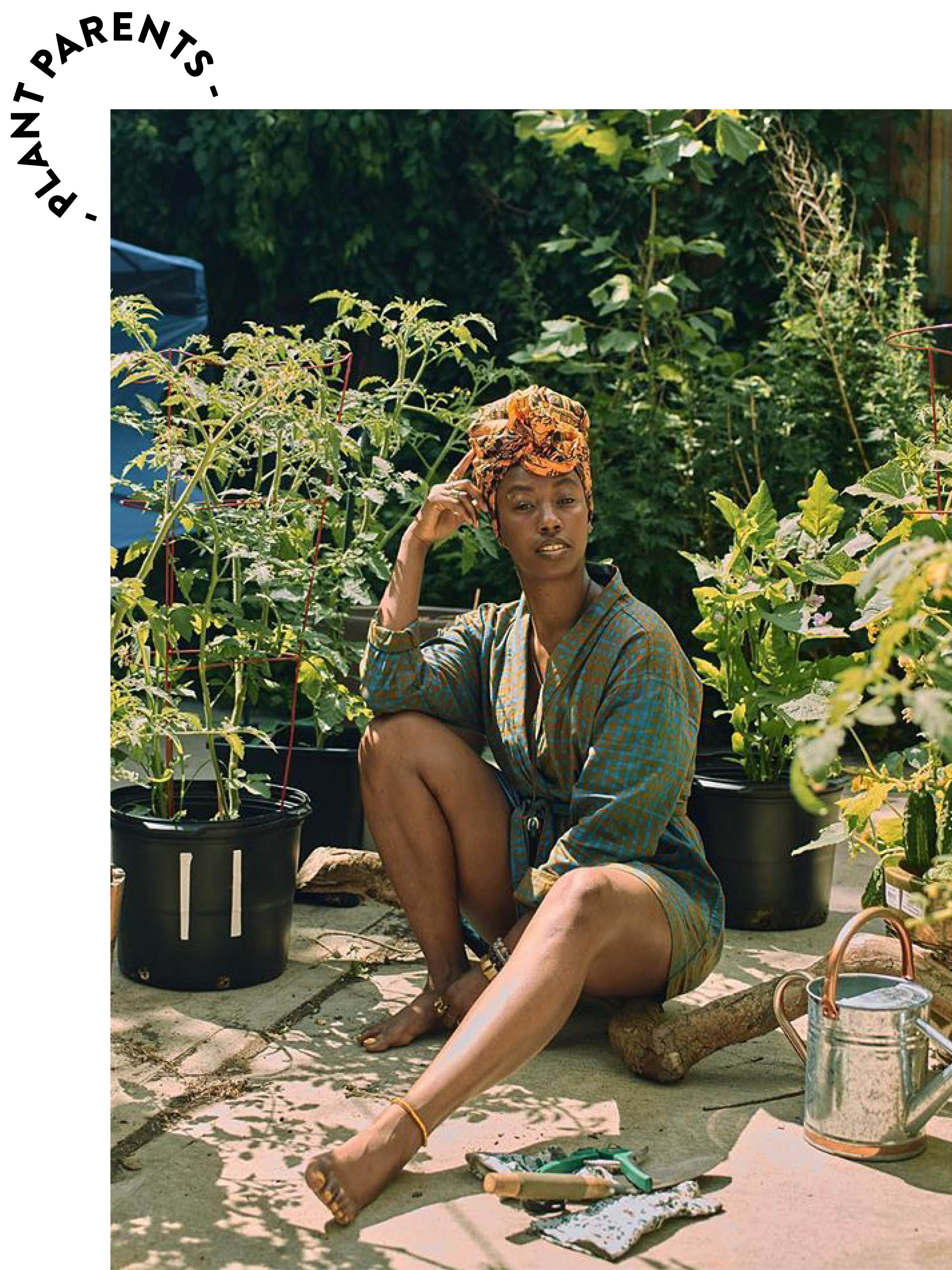 Dominique Drakeford in her garden