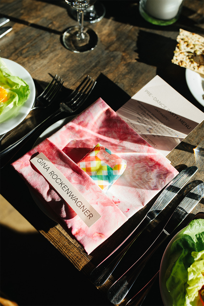 pink dyed napkin