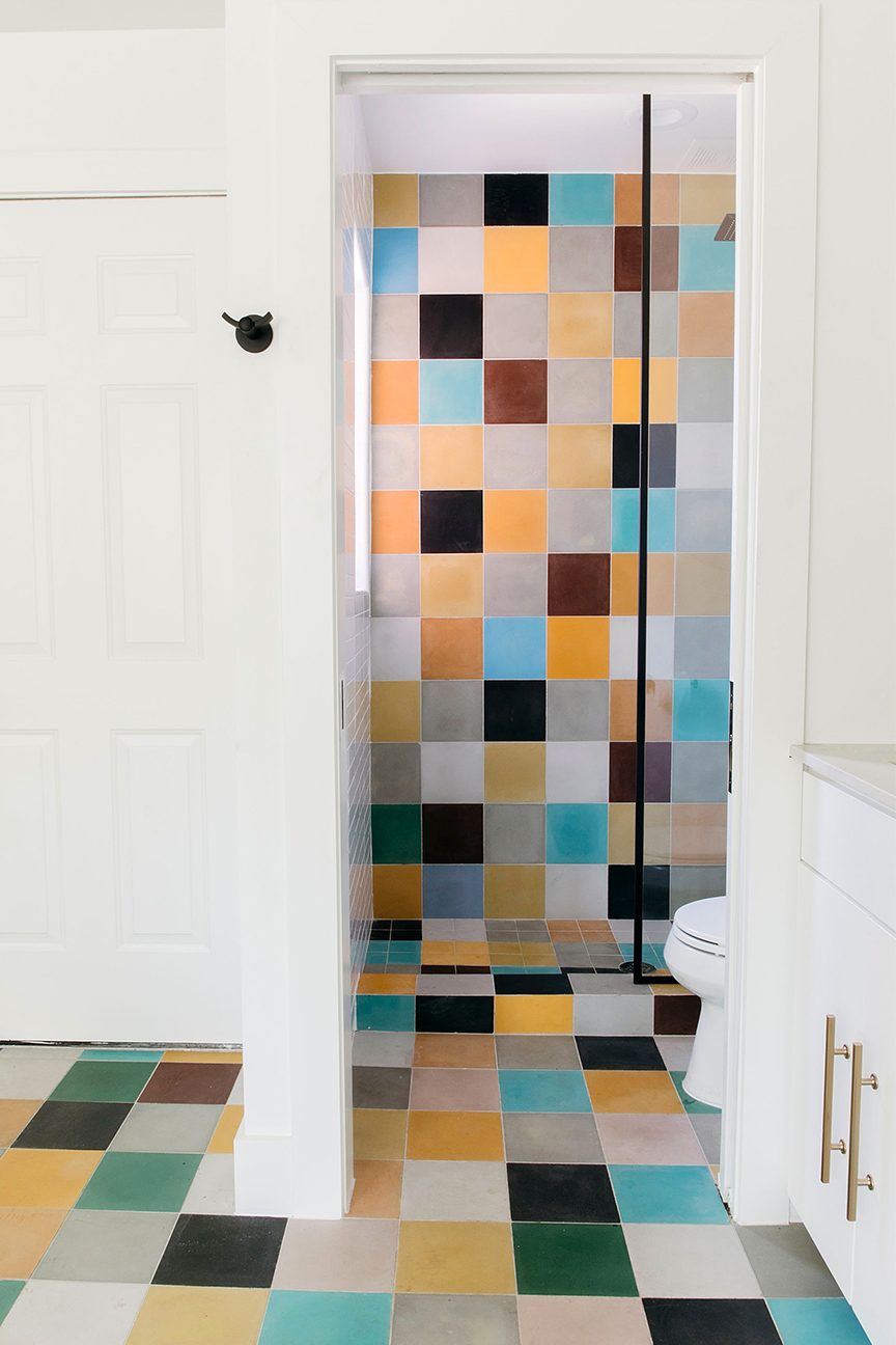 colorful shower tiles