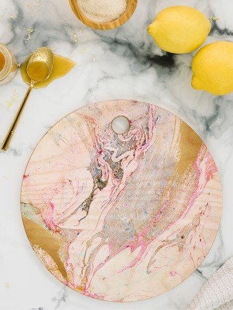 pink swirl cutting board