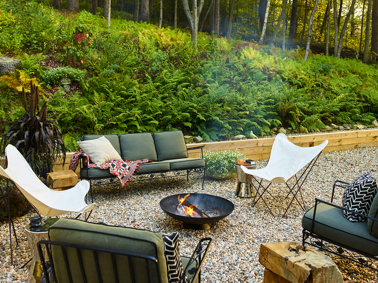 Connecticut Backyard With Firepit