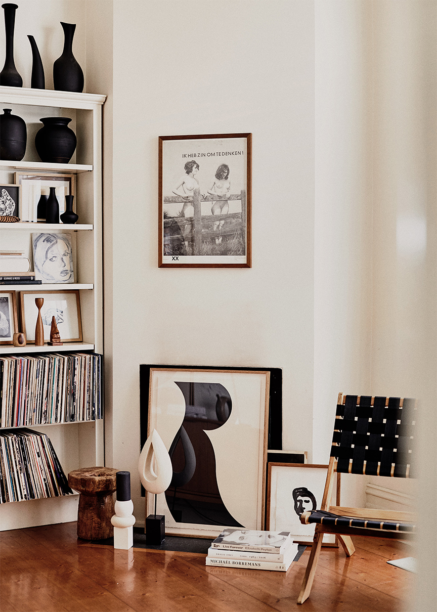 Corner of room with bookshelf