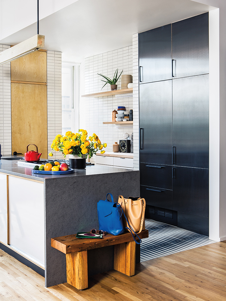 black and white kitchen