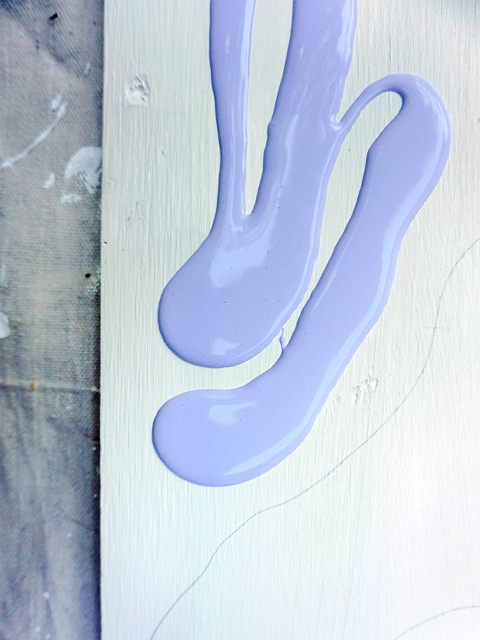 purple paint on white canvas