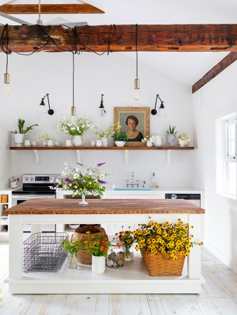 Flower studio with exposed beams