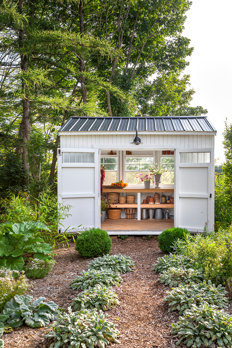 Potting shed with windows