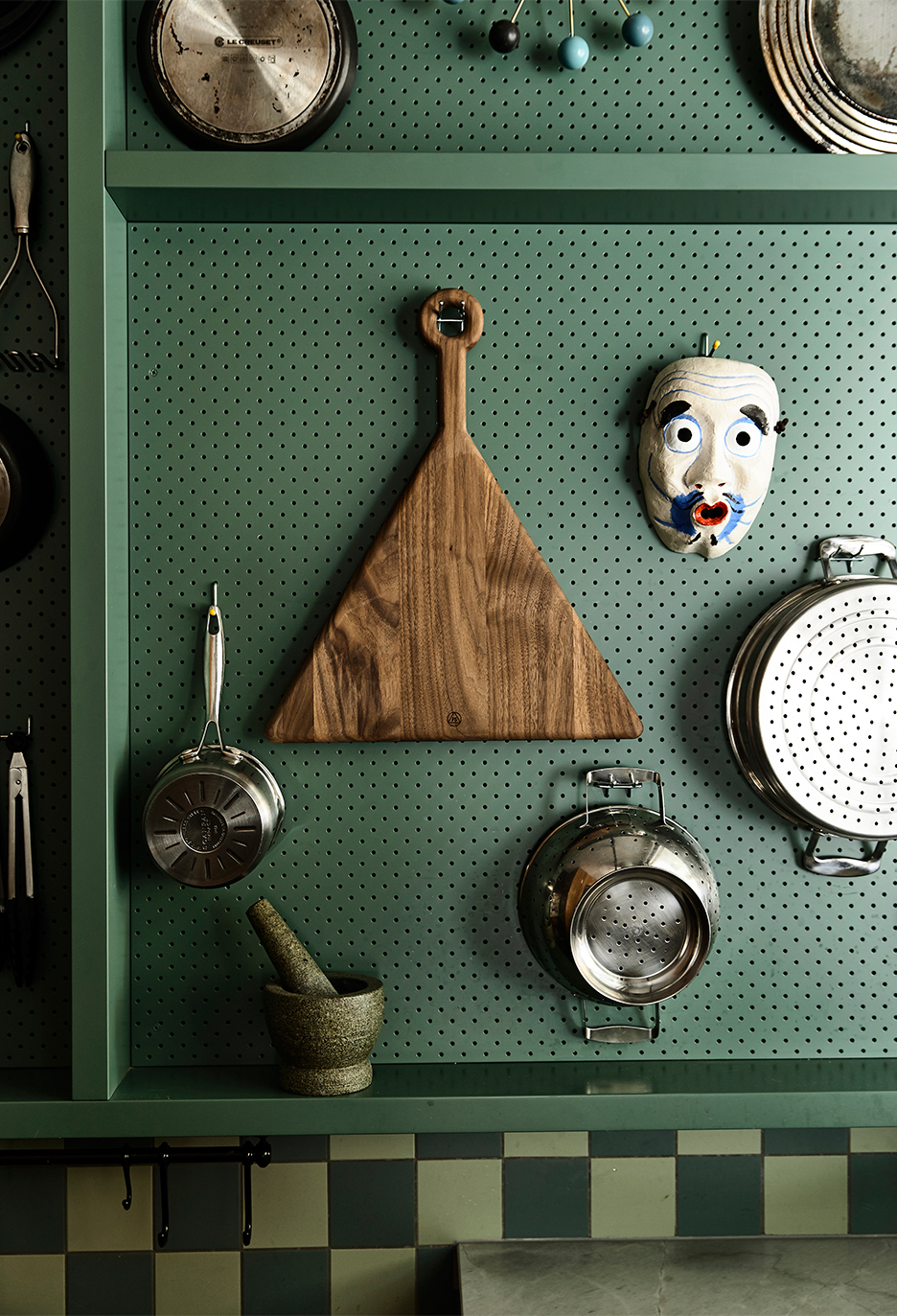 cutting board on a pegboard