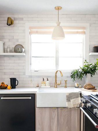 white subway tile backsplash