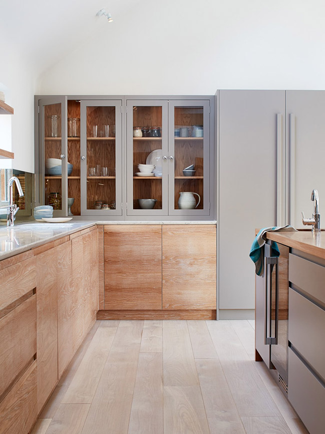 grey and wood kitchen