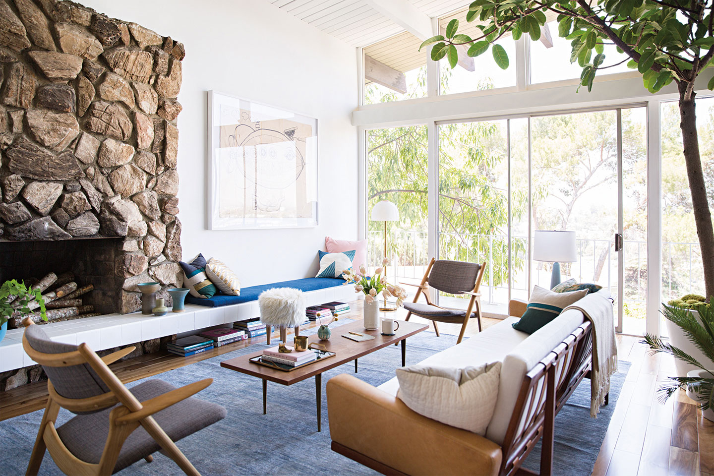 large mid century living room