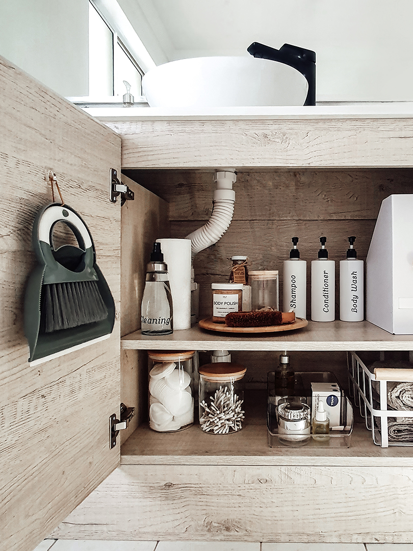 organized under sink area