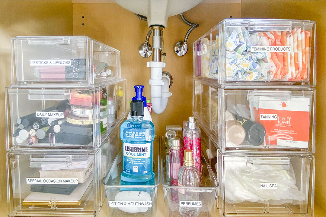 organized under sink area