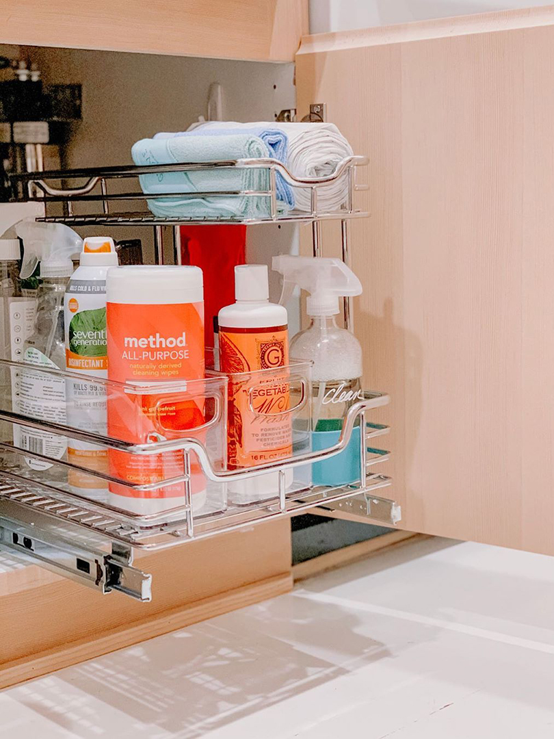 organized under sink area