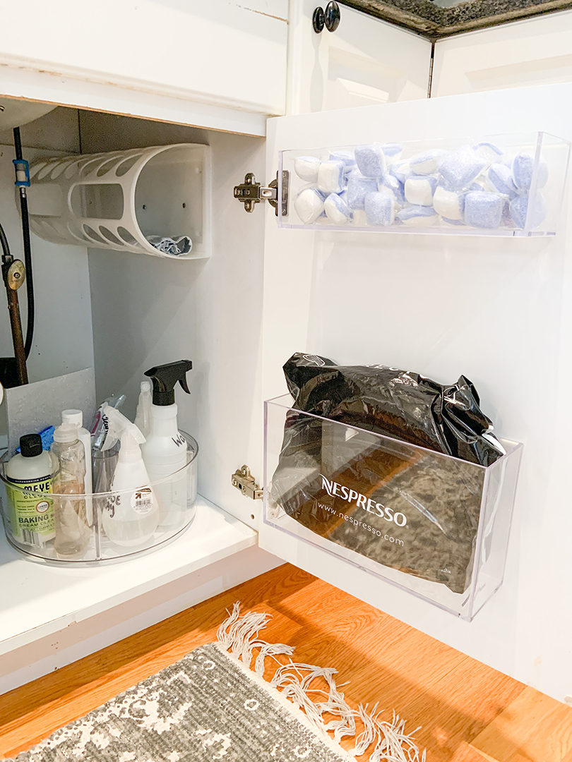 organized under sink area