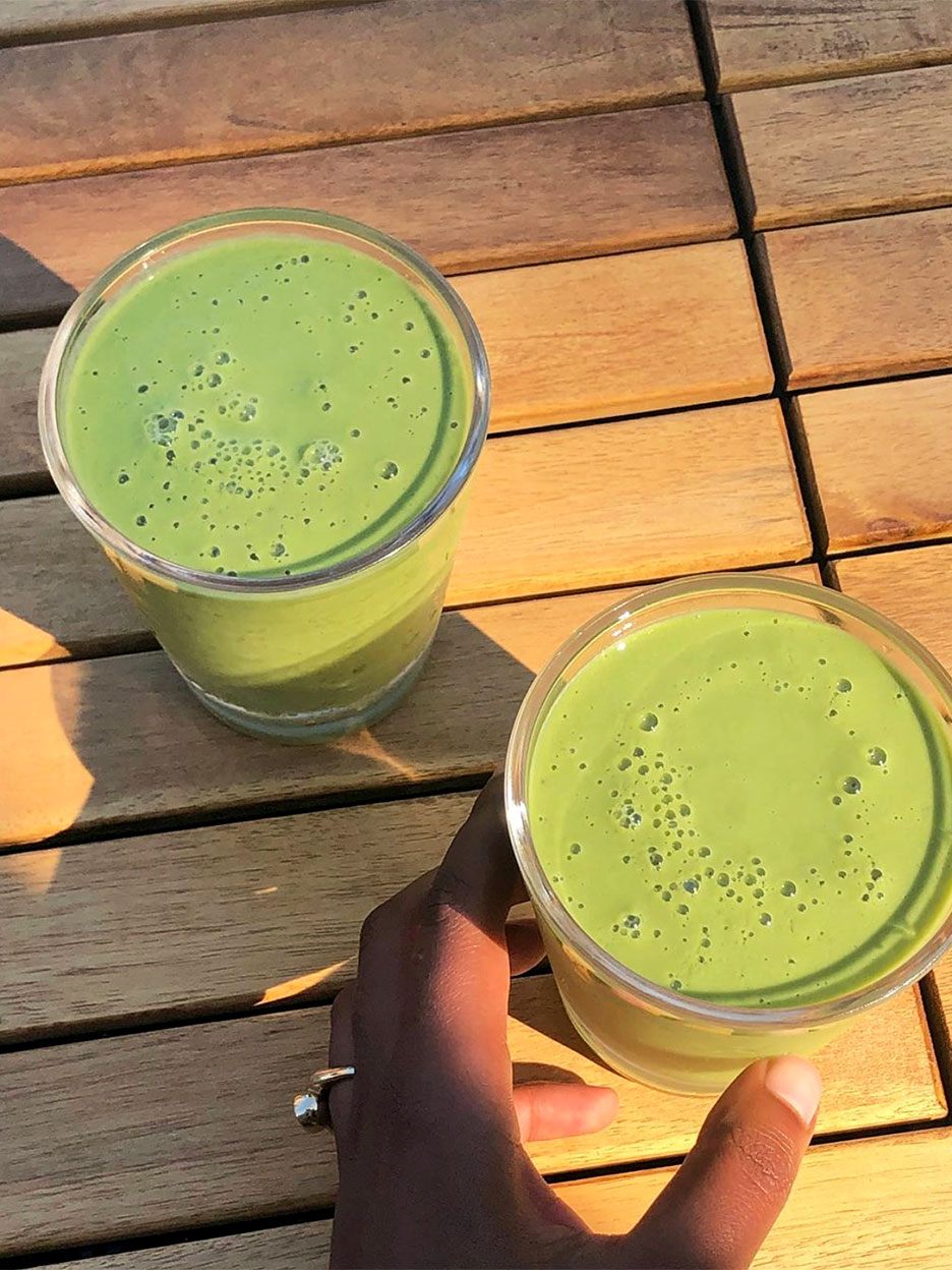 Two green smoothies