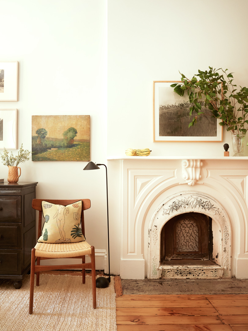 Victorian fireplace in Brooklyn brownstone