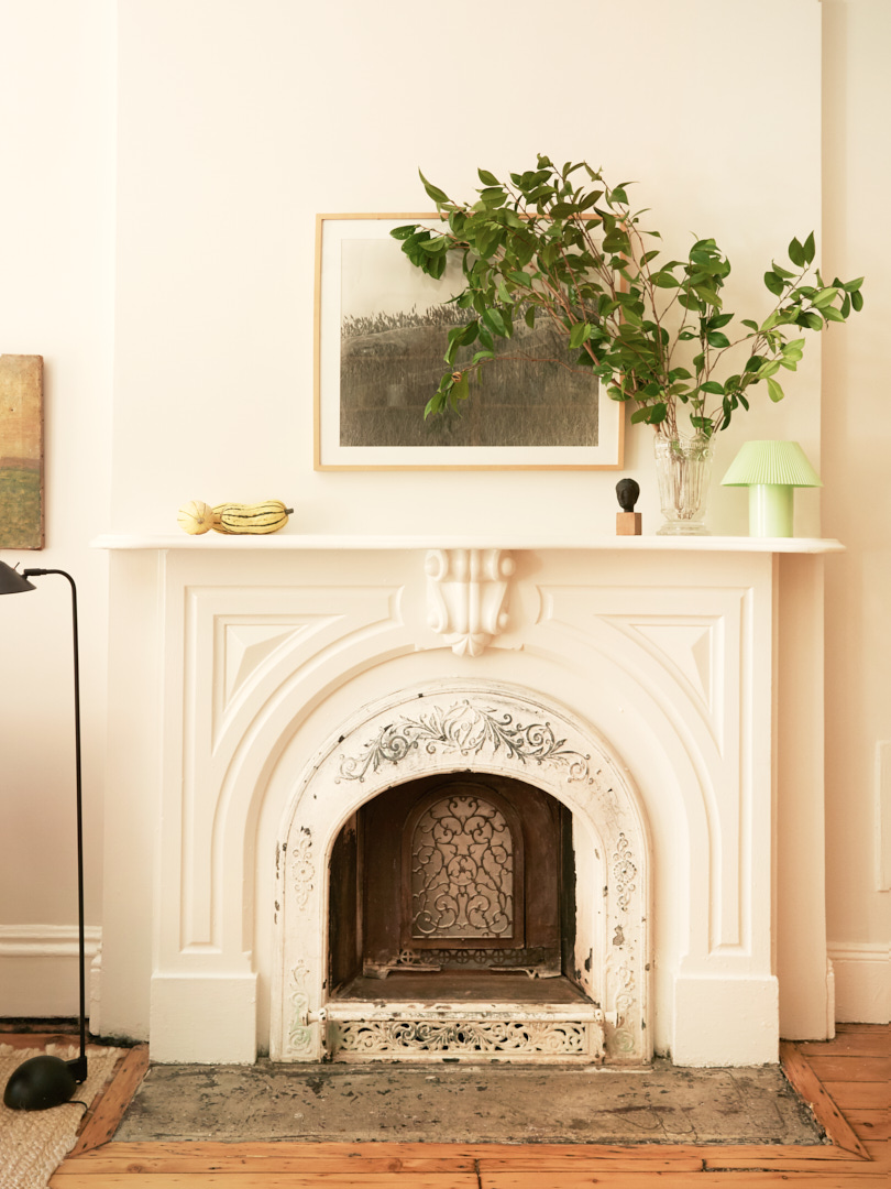 Victorian fireplace in Brooklyn brownstone