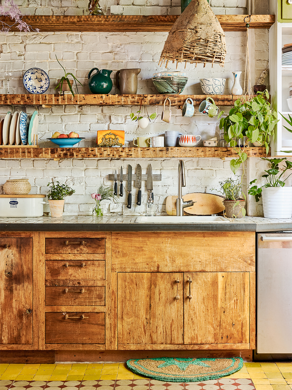 rustic boho kitchen