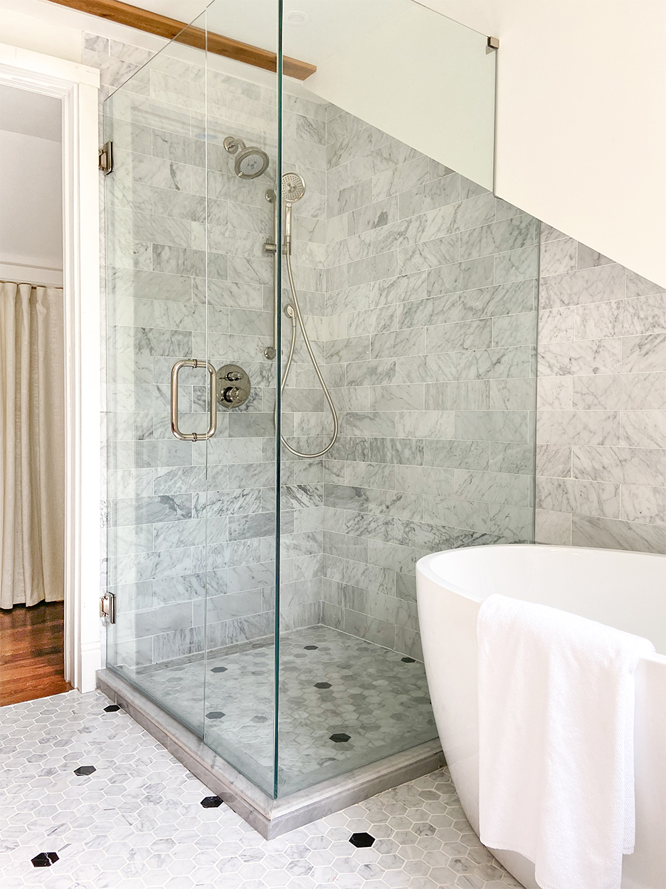 a=marble tiled shower