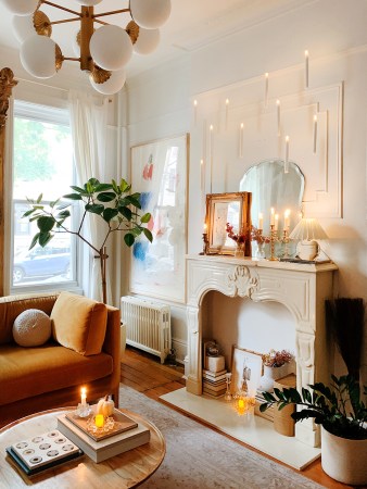 floating candles in pre war living room