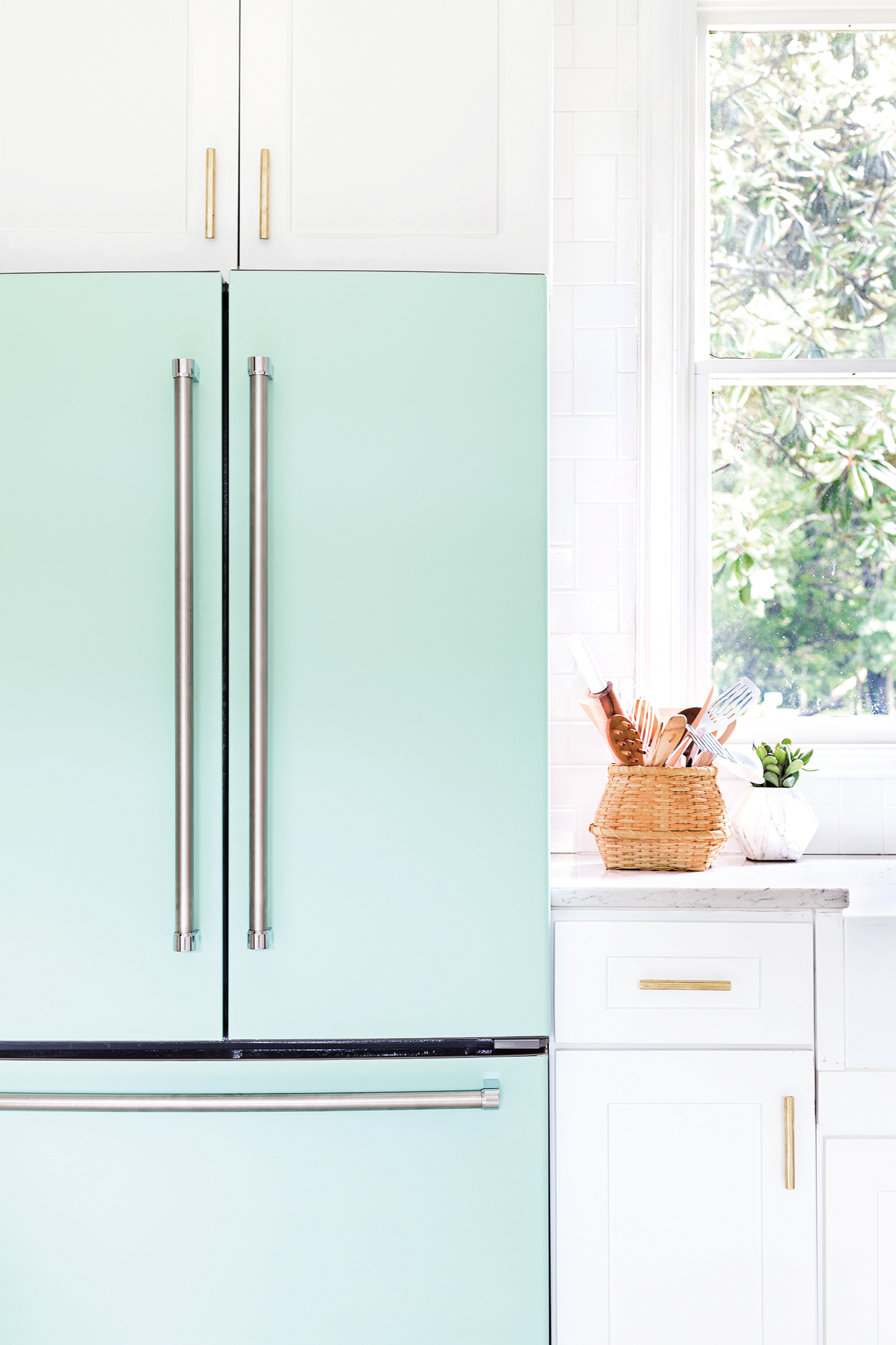 teal fridge