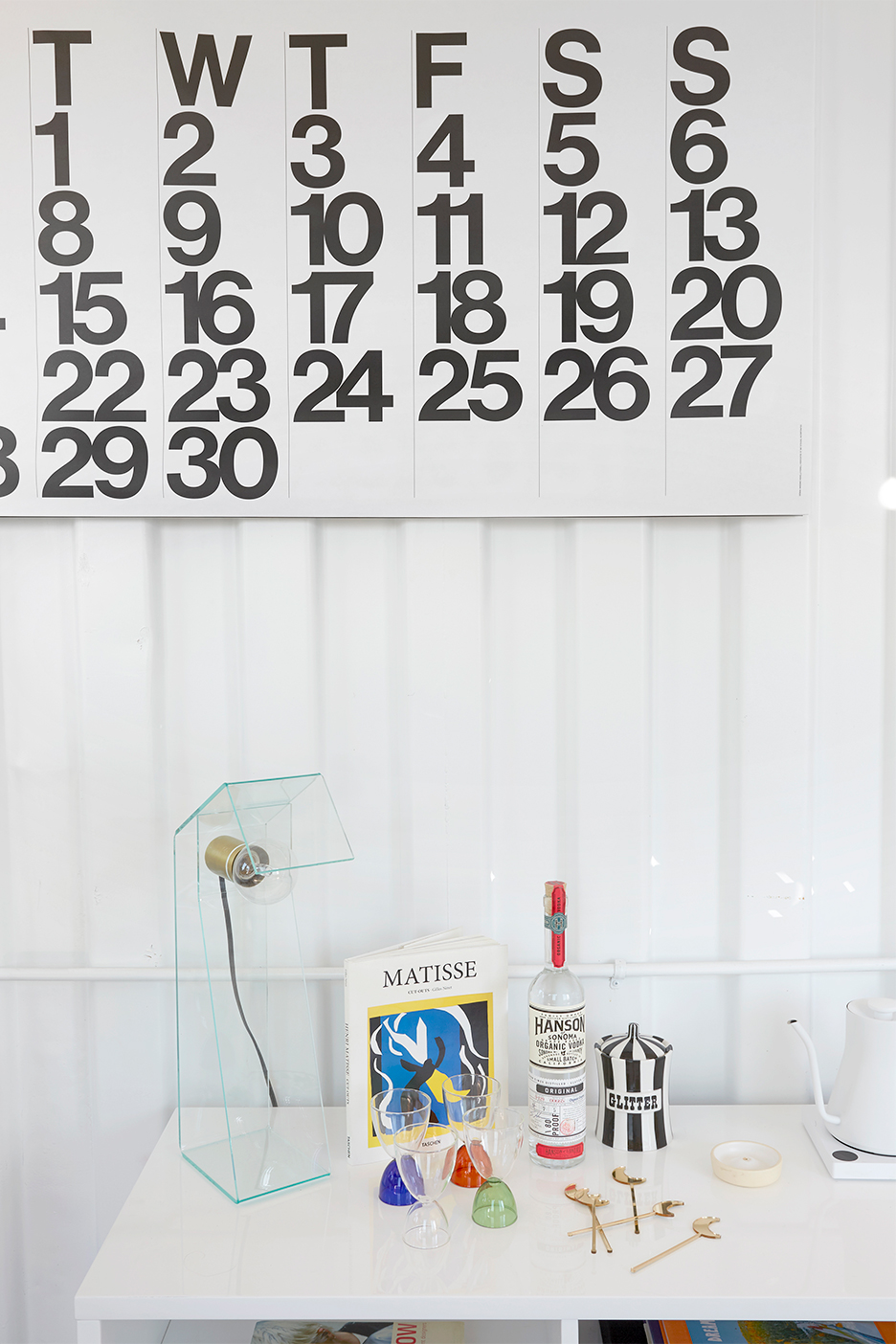 large calendar on wall