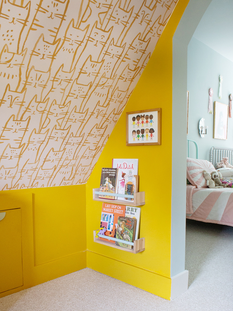 Yellow kids reading room