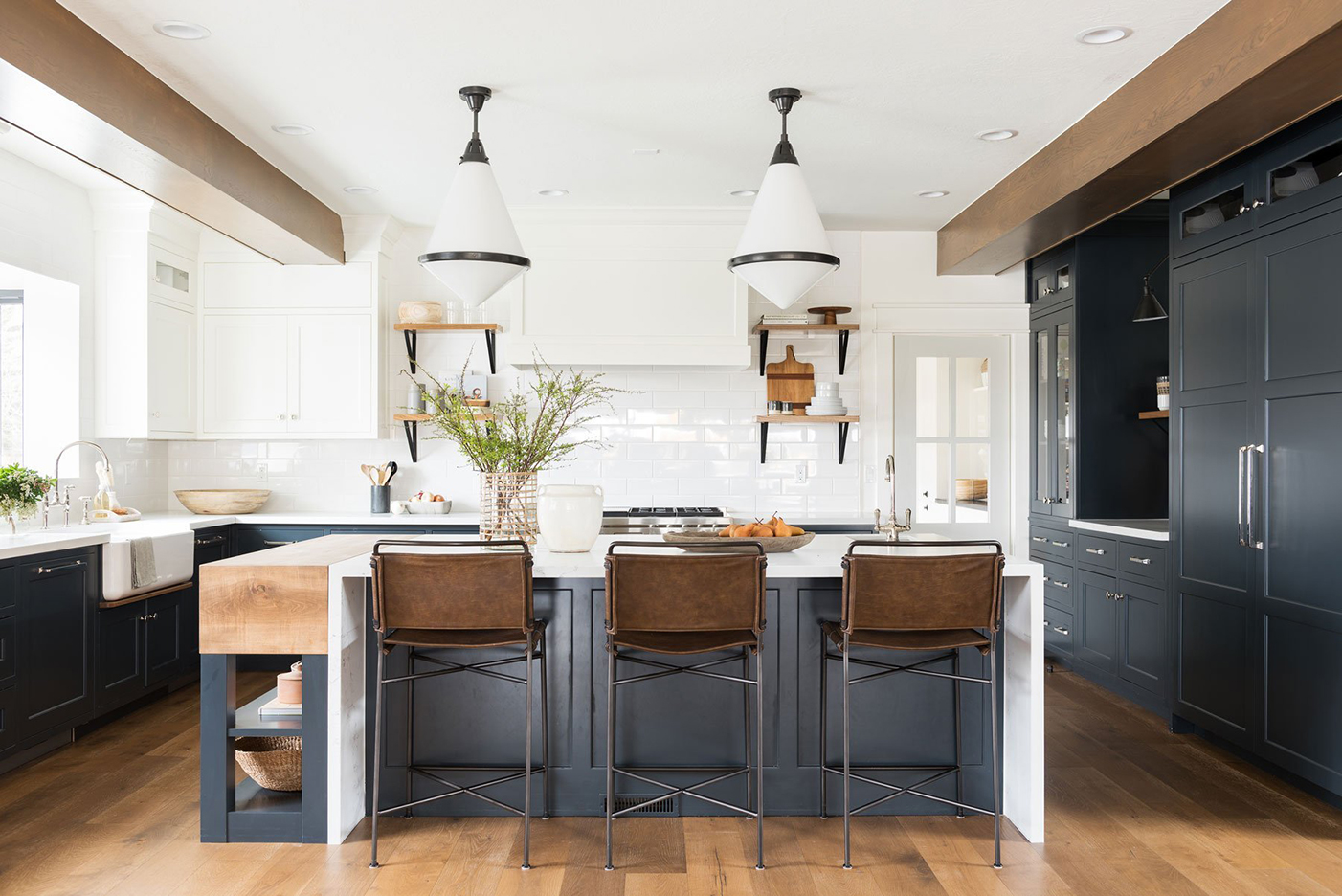 blue kitchen island