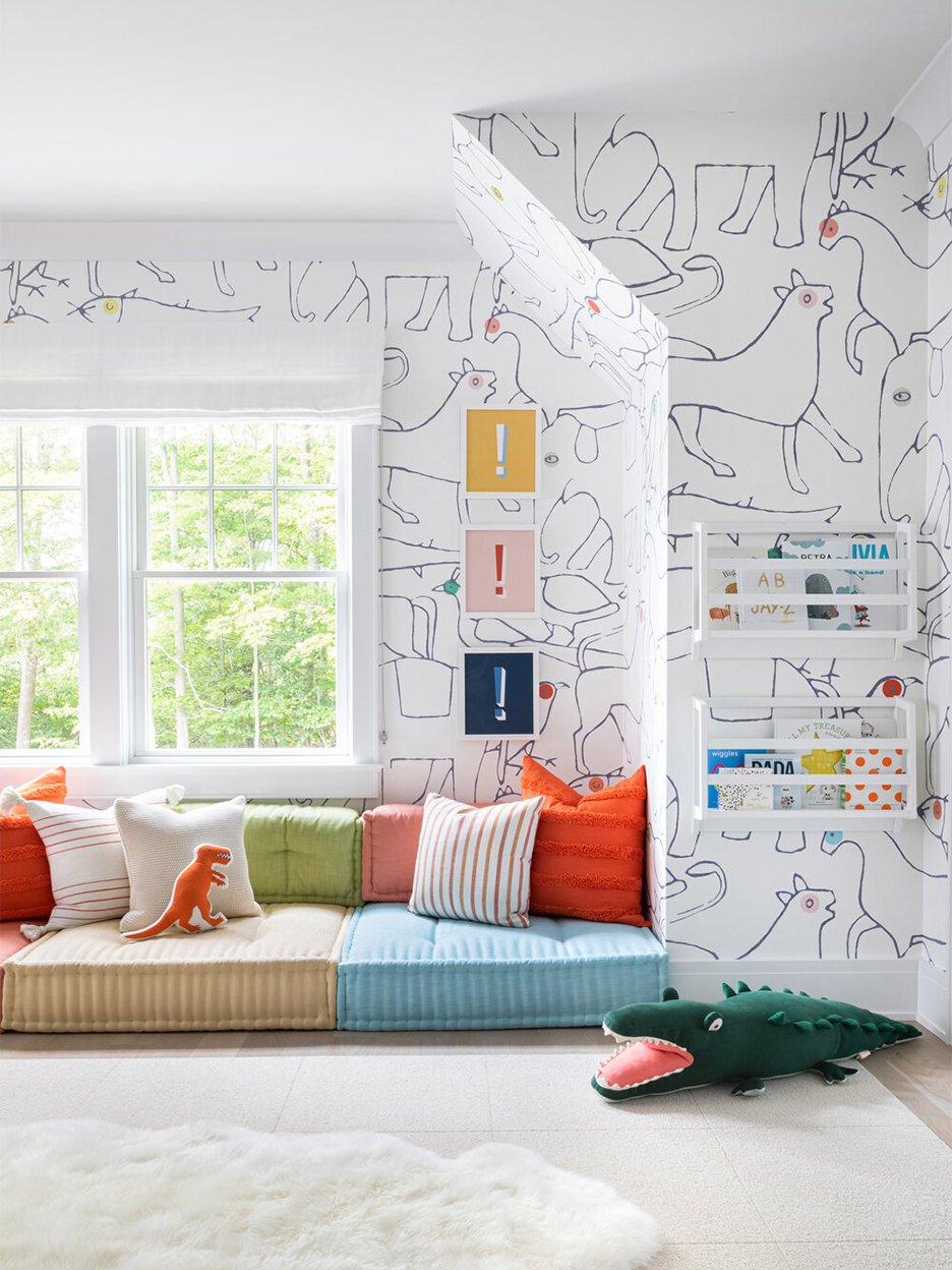 playroom with colorful cushions