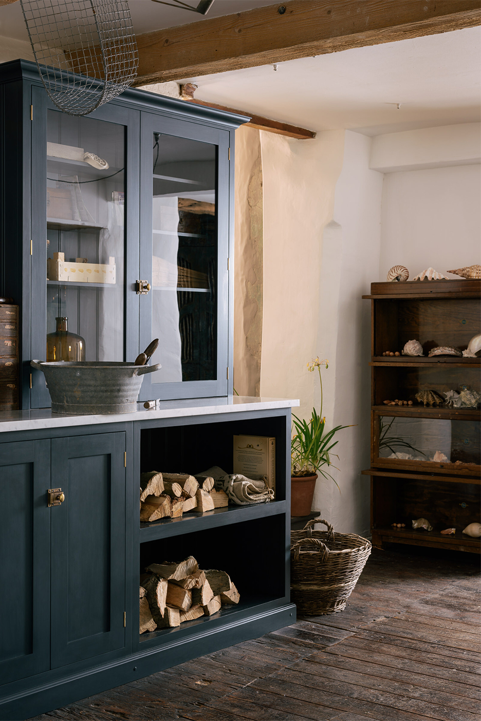 fire wood in a open cabinet