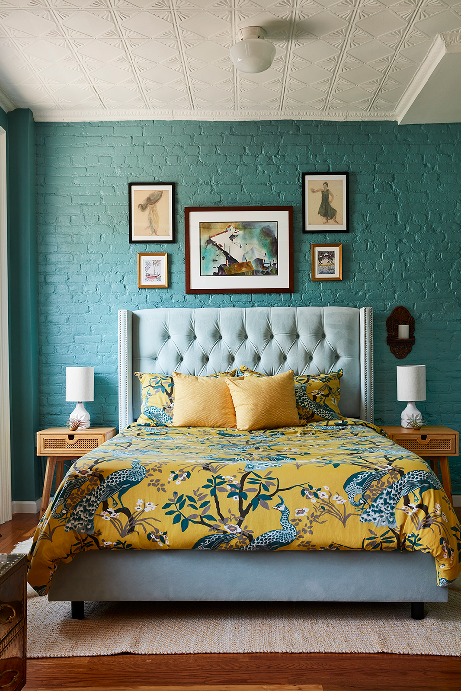 serene blue-green bedroom