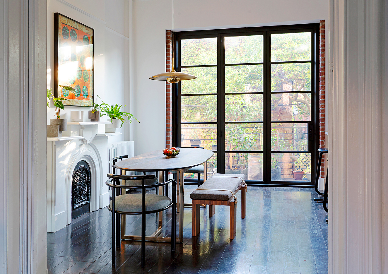 Dining room with Victorian fireplace