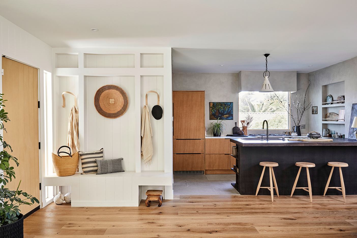 open entryway and kitchen