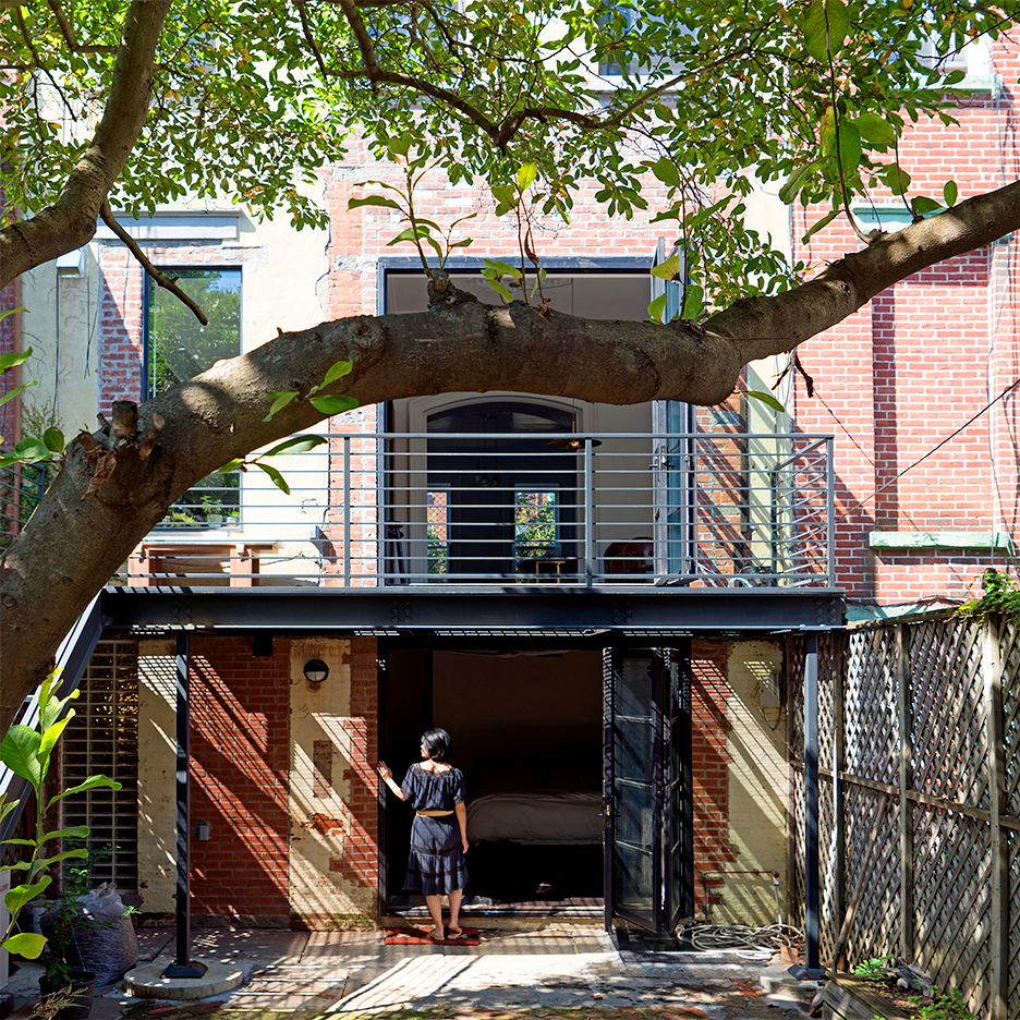 Brownstone backyard