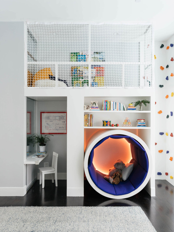 Kids room with climbing wall