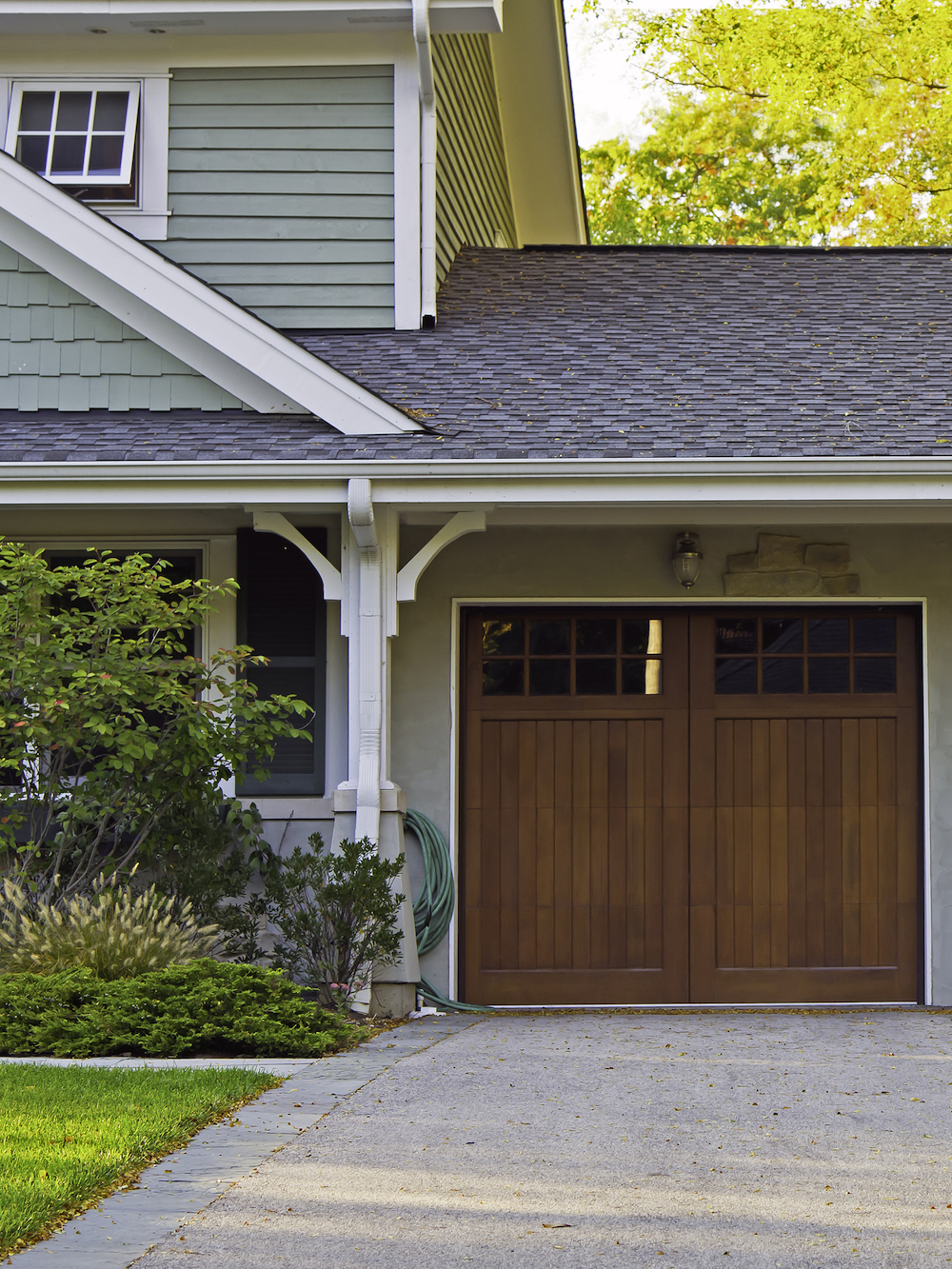 wooden garage door