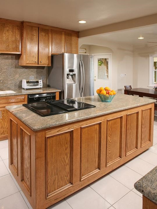 dated brown cabinets