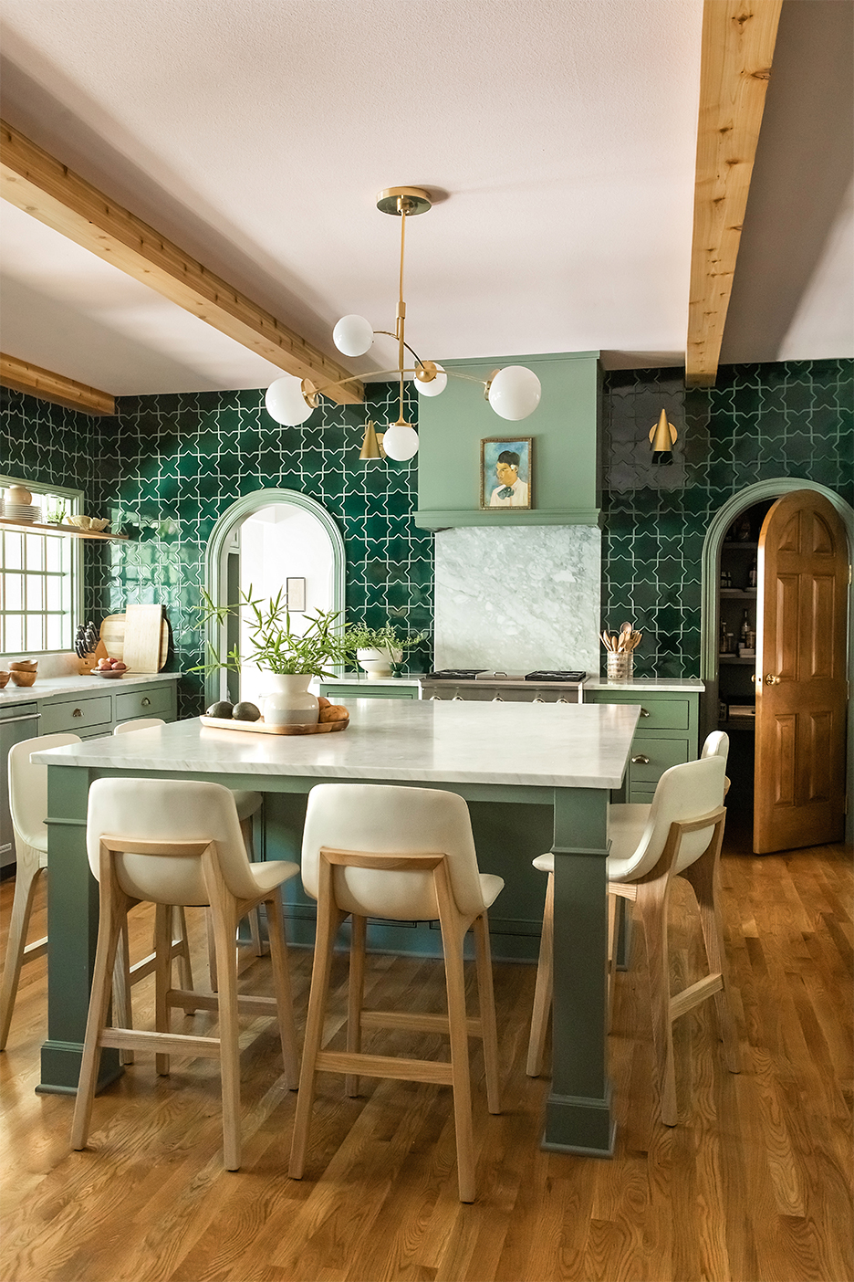 large green kitchen