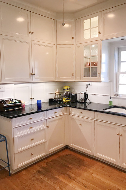 white dated kitchen