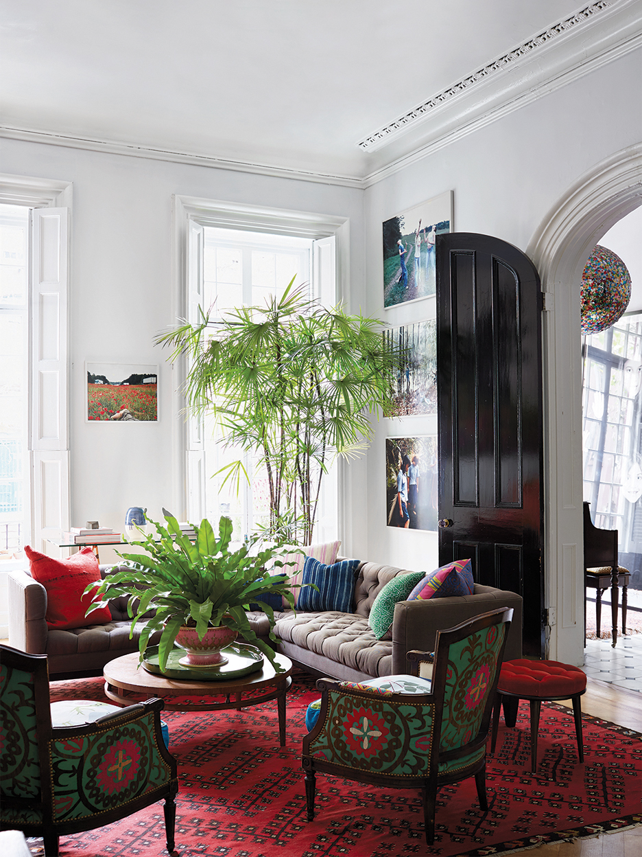 red living room