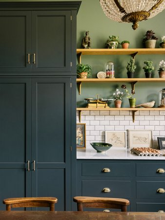 dark green kitchen