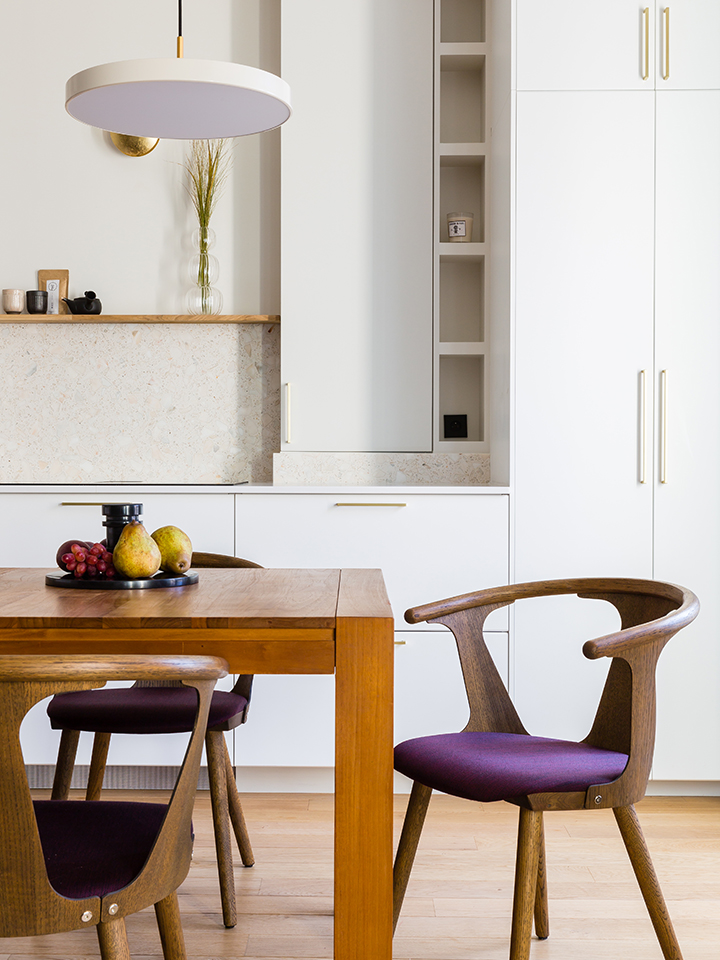 modern kitchen with dinign table