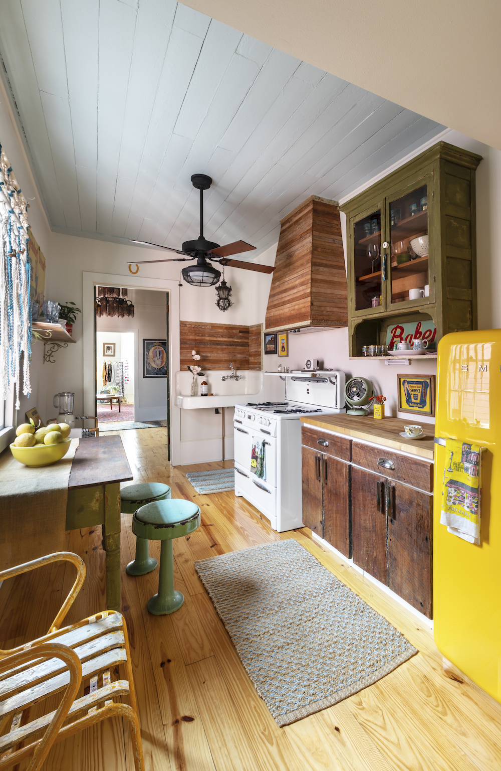 vintage kitchen with Smeg fridge