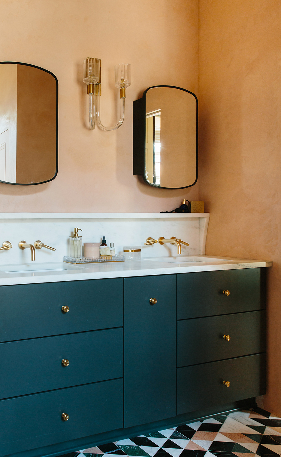 Pink plaster bathroom