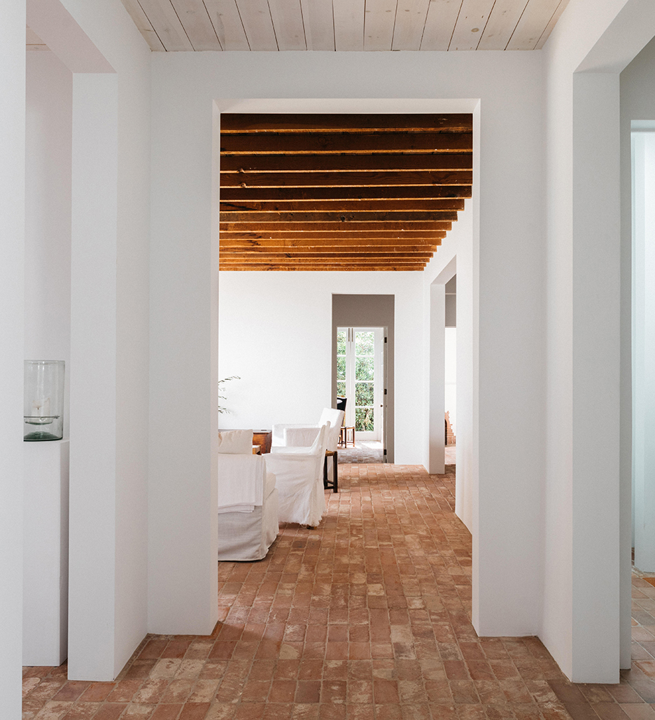 brick floors in white house