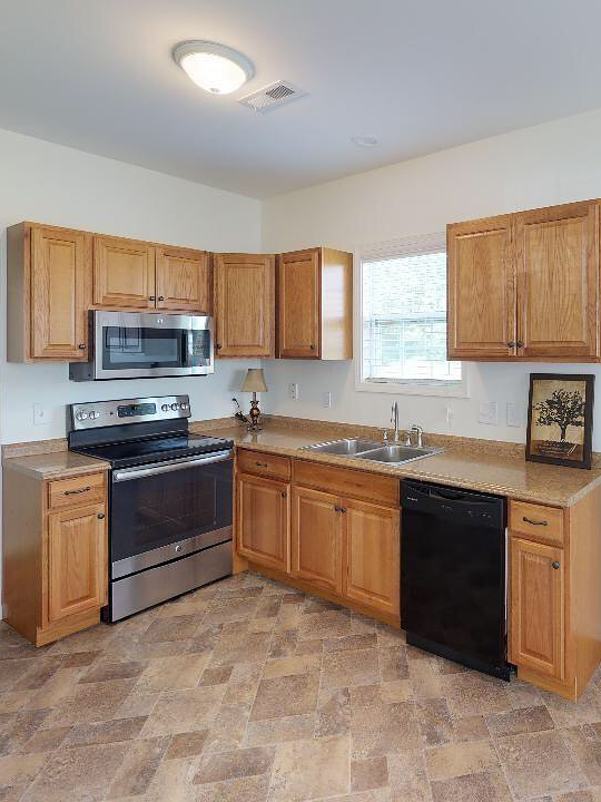 dated wood cabinets